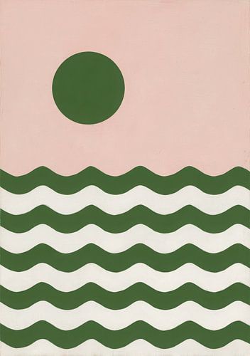 Minimalistisch golfontwerp roze groen