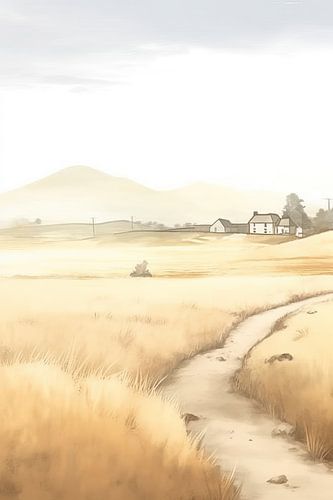 Beige Malerei Serenity's Embrace | Natur