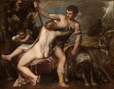 Venus und Adonis - Tizian von 1000 Schilderijen Miniaturansicht