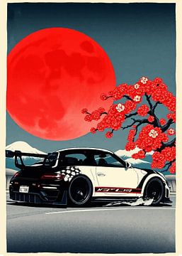 Porsche 911 GT3 Ukiyo-e by MIROKKU
