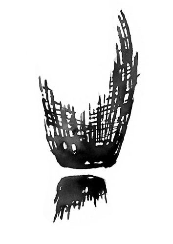 Fragments and Reflections – Black and White Ink Dyptych by Ela Szczepaniak