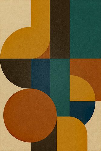 Abstract Retro -Compositie in Kleur