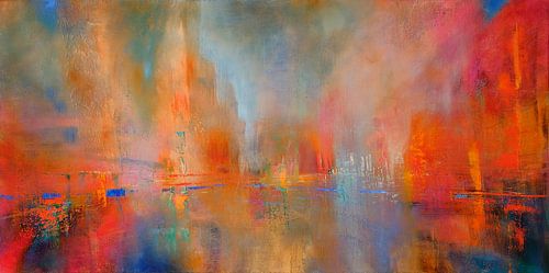 In a city in the distance