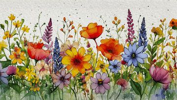 Het is zomer! Wilde kleurrijke bloemen in de berm van Studio Pieternel