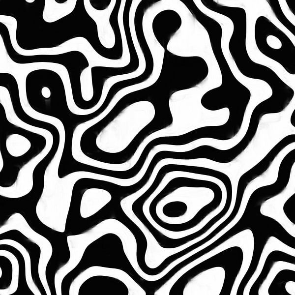 Lignes organiques abstraites en noir et blanc par Maurice Dawson