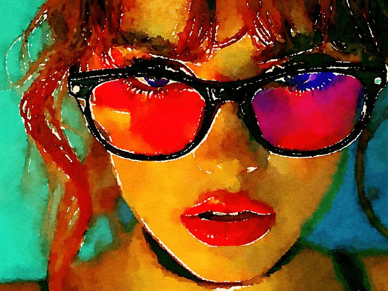 Portret van een vrouw olieverf schilderij van The Photo Artist
