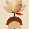 Zen Lotus Collage – Minimalistische Boho Japandi Kunst van But First Framing