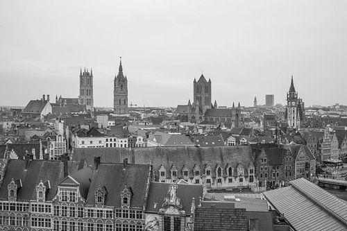 Het uitzicht over de stad Gent