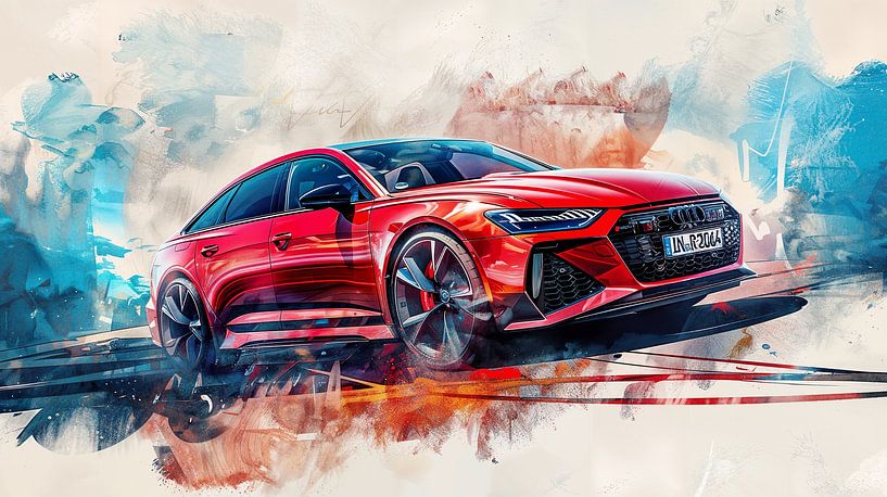 Rode Audi RS6 van PixelPrestige