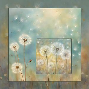 Paardenbloemen in schilderij