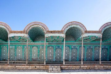 Galerij van het paleis van de Emir, Mohihosa, in Bukhara, Oezbekistan, Centraal Azië van WorldWidePhotoWeb
