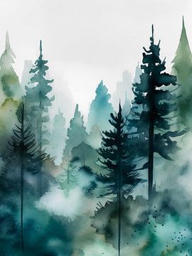 watercolor trees by haroulita