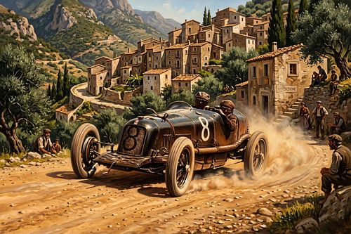 Luigi Fagioli tijdens de Targa Florio van 1928