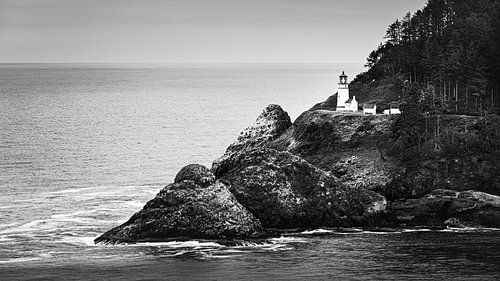 Vuurtoren Heceta Head in Zwart-Wit, Oregon