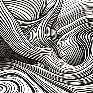 Mouvement abstrait de vagues, tourbillons et lignes ondulées 6 sur The Art Kroep