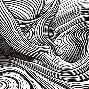 Mouvement abstrait de vagues, tourbillons et lignes ondulées 6 sur The Art Kroep