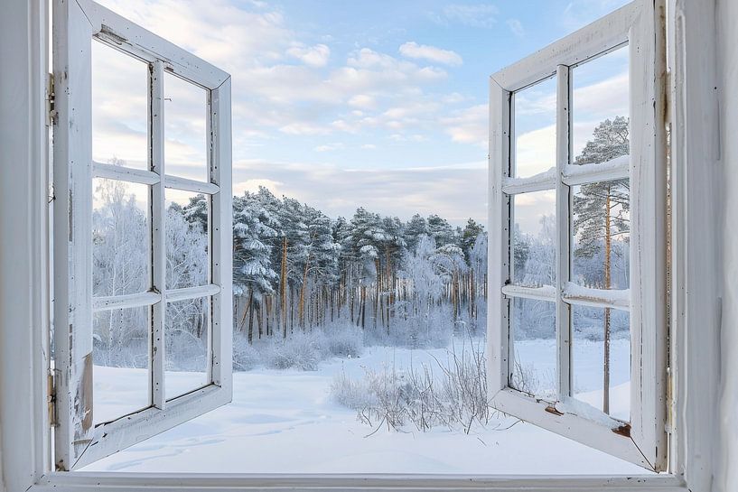 Fenster zur Winterlandschaft von Poster Art Shop