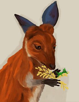 Kangaroo and grasshopper by Antiope33