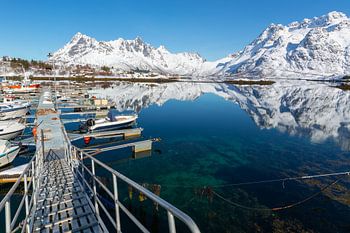 Norway small harbour on the Lofoten