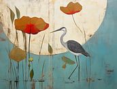 Heron Botanical Print by Caroline Guerain thumbnail