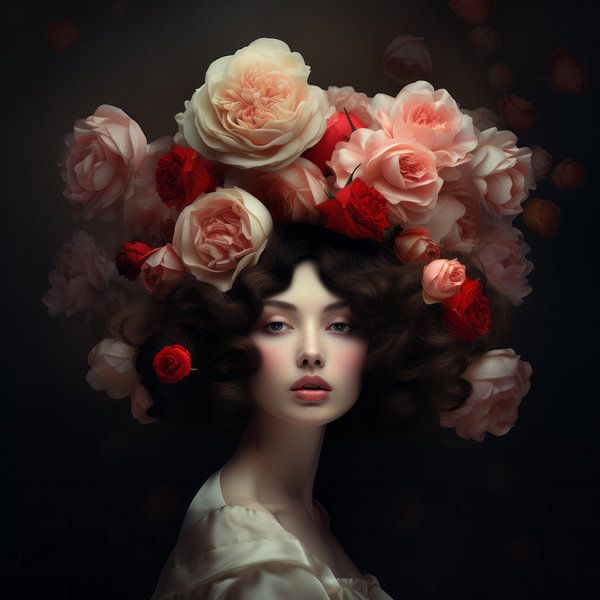 Klassiek portret "Coco in Wonderland" van Carla Van Iersel