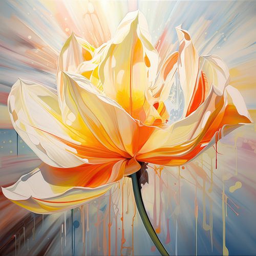 Majestueuze tulp bloem botanisch artwork