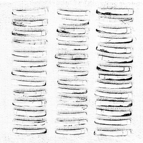 Muscheln in einer Reihe. Grafik. von Alie Ekkelenkamp