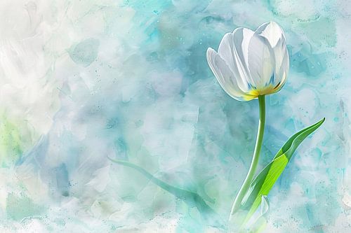 Prachtige aquarel schildering van een tulp