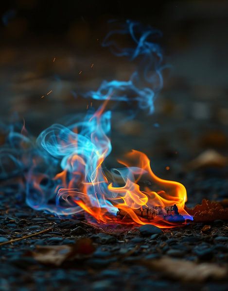 Vlam op de vloer van fernlichtsicht