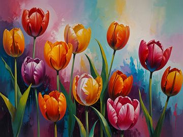 Abstracte tulpen van Jan Bouma