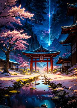 Eeuwige lente bij de Torii poort van Ruzerin