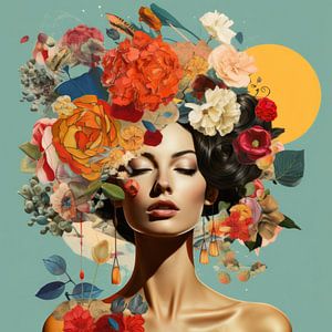 Bunte, moderne Collage mit einem Hauch von Vintage