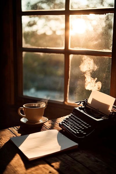Morgenstimmung am Fenster von Poster Art Shop
