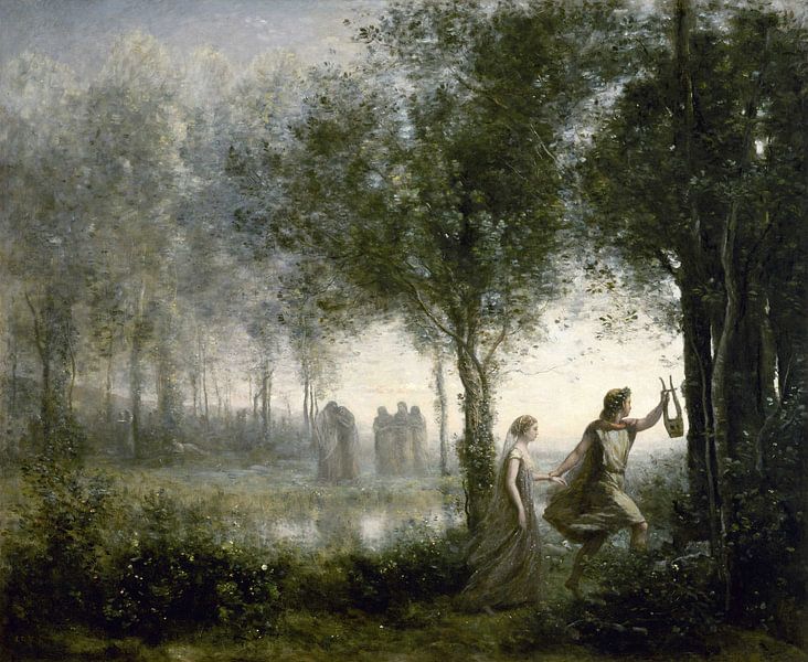 Orpheus führt Eurydike aus der Unterwelt, Jean-Baptiste-Camille Corot von Meisterhafte Meister