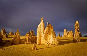 Paysage dans le désert de Pinnacles en Australie