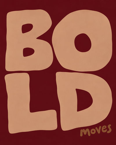 BOLBOLD Moves | Poster mit moderner Typografie in Bordeauxrot und Pfirsichfarben