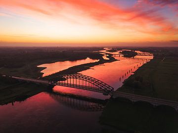 Sunrise over the IJssel bridge in Zwolle by Bas van der Gronde