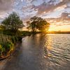 Sunset on the river by Jan Koppelaar Fotografie