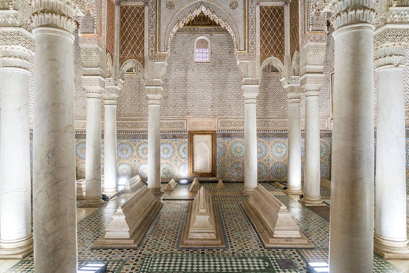 Saadian Tombs Mausoleum, Marrakech, Marokko van Peter Schickert
