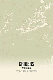 Vintage map of Criders (Virginia), USA. by Prints of Place