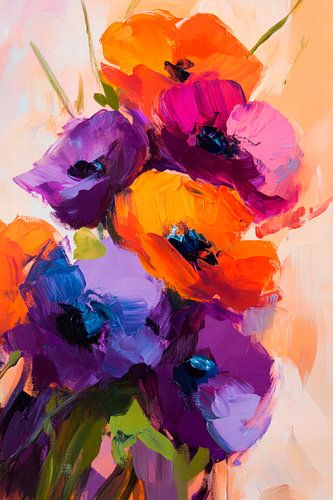Kleurrijke bloemenpracht - abstract en levendig