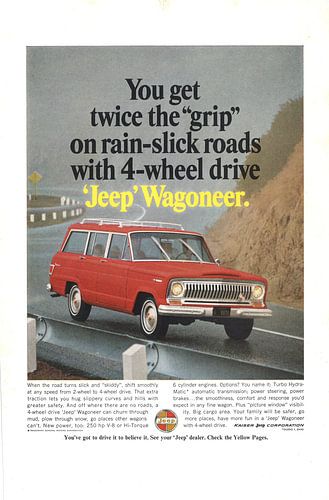 La publicité de la Jeep Wagoneer des années 60