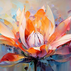 Oil painting of a colourful flower with dynamic brushstrokes, art design by Animaflora PicsStock