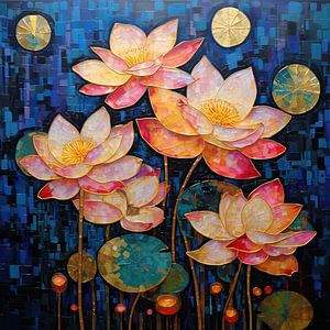 Blüte in Blau | Lotusblütenkunst