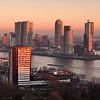 Rotterdam Skyline in Red by Jan Sluijter