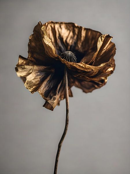 Golden poppie flower by On Your Wall