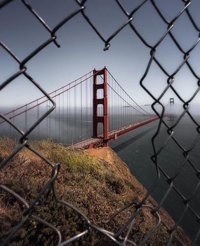 Golden Gate durch den Zaun, San Francisco, USA