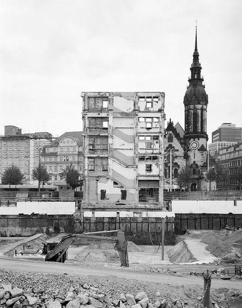 Baustelle der Höfe am Brühl im Leipziger Stadtzentrum von Michael Moser