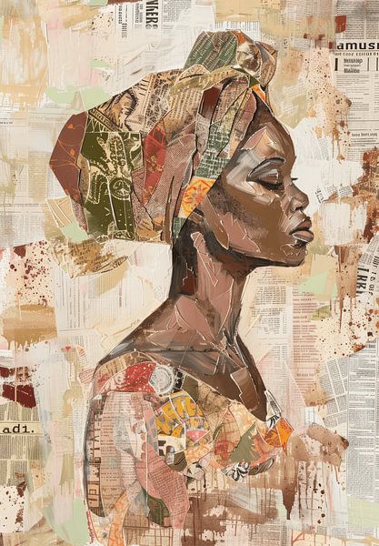 Porträt, digitale Kunstcollage von Carla Van Iersel
