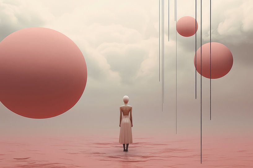 Digitally created Abstract minimalist and surreal bizarre landscape and inhabitants by Art Bizarre